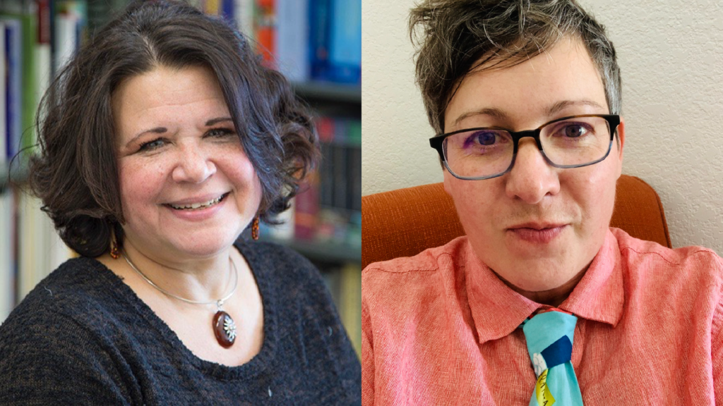Author portraits, Brenda Cárdenas on the left and Béatrice Szymkowiak on the right.
